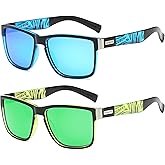 DUBERY Vintage Polarized Sunglasses for Men Women Retro Square Sun Glasses D518