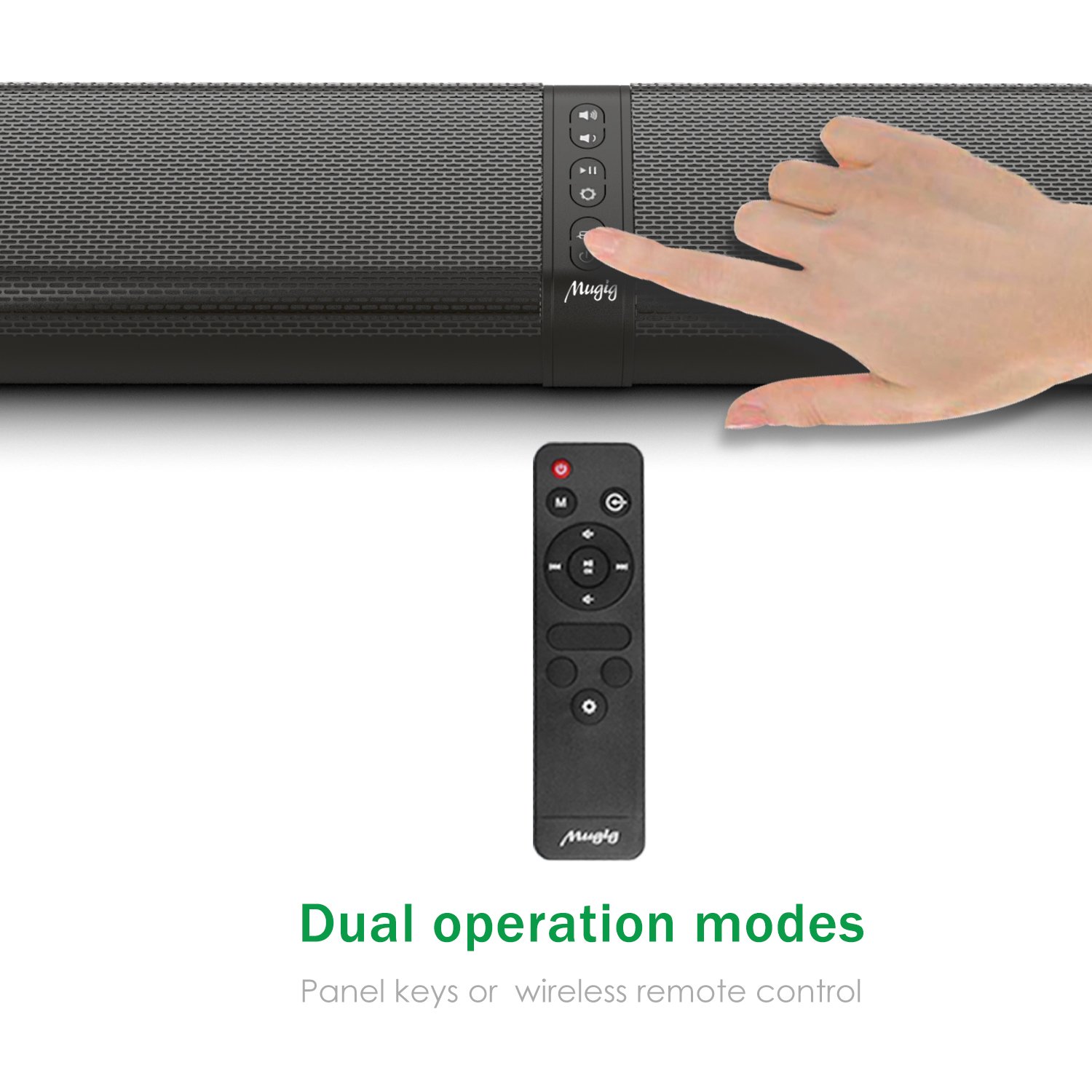 Mugig Sound Bar Bluetooth Realistic Surround Sound with Crystal Clear Audio, Bass Sound Built-in Subwoofer for TV