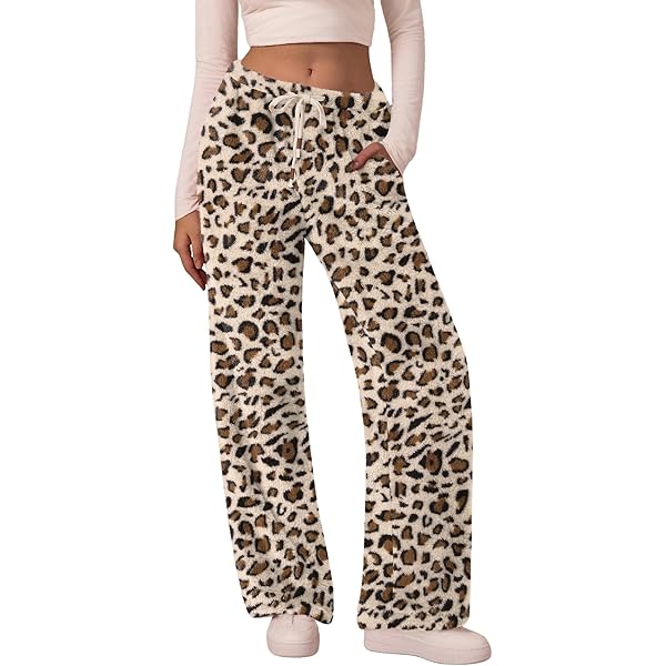 Dames Plush Huispantalon Winter - Zachte Fluffy Wol Wollen Pyjamabroek Warm En Comfortabel Voor Thuis
