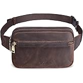 S-ZONE Fanny Packs for Women Genuine Leather RFID Blocking Crossbody Bags Purses Sling Waist Chest Bag Gifts Travel Running Adjustable Strap Men