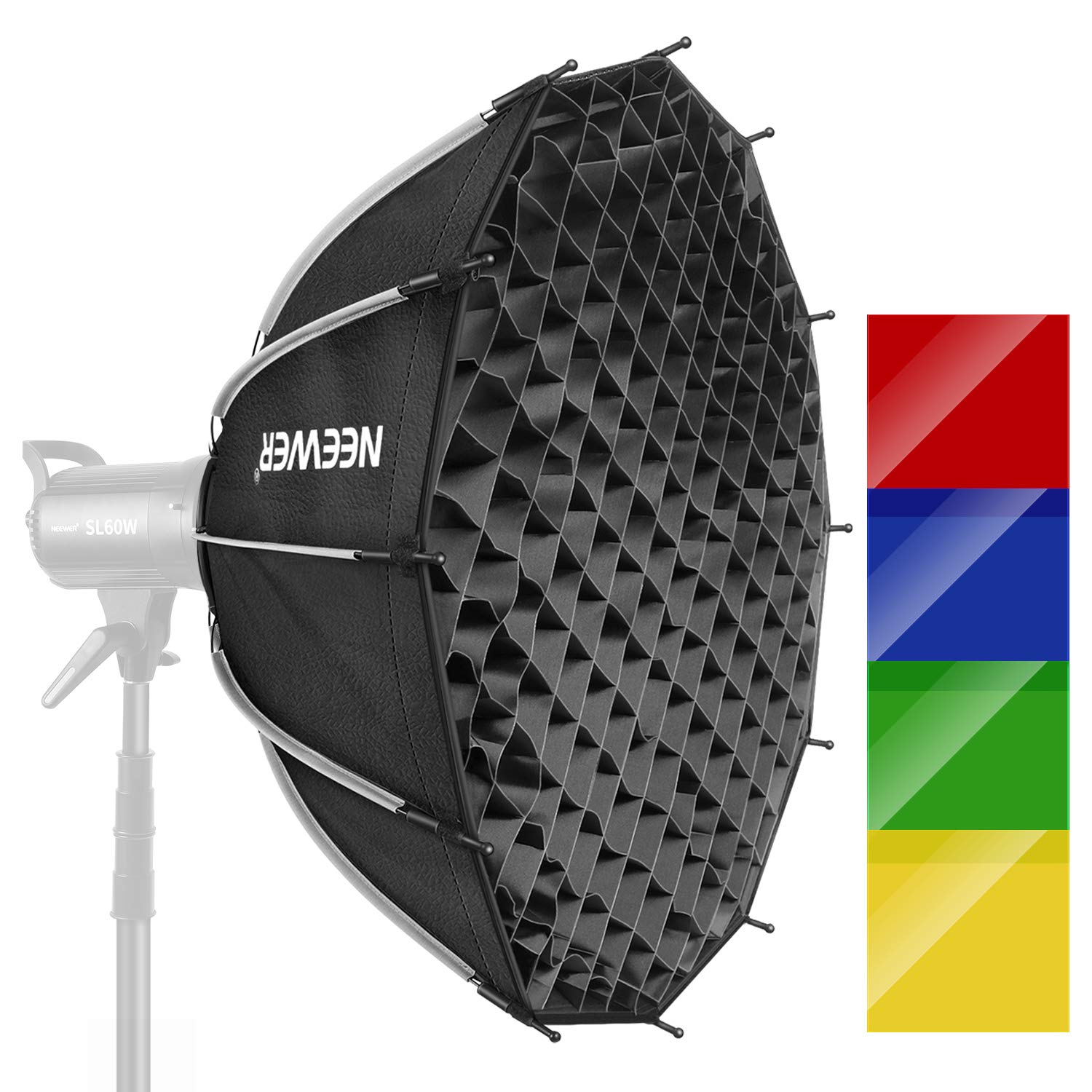 Neewer 41.3"/105cm Dodecagon Softbox with 4 Color Filters, Bowens Mount, Removable Diffusers & Grid with Carry Bag for Studio Flash Monolight for Portrait/Product/Wedding Shooting