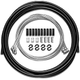 Generic 4PCS Professional Bike Brake Cable and Housing Set, Universal Bike Brake Cables, Mountain Road Bike Front and Rear Brake Cable,Black