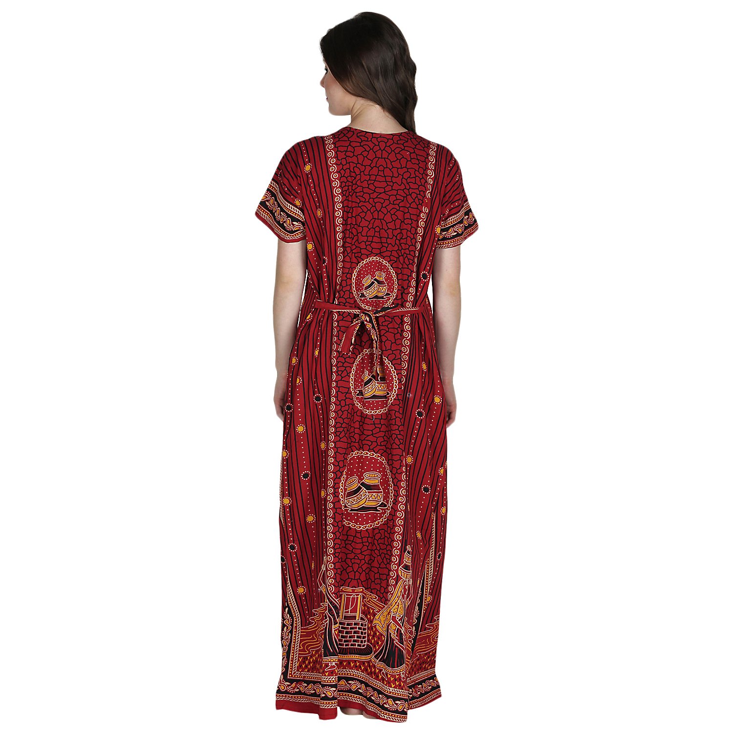 secret wish women's cotton red nighty, nightdress