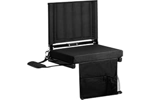 hzsshb Stadium Seat for Bleachers with Back Support Stadium Chair with backrest and Wide Cushion, Includes Cup Holders, Mesh Bags and Hide Hooks for Sporting Events Basketball Baseball Soccer Kayak