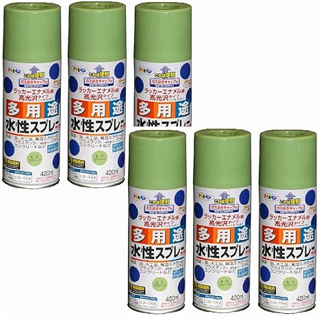 Amazon アサヒペン 水性多用途スプレー ４２０ｍｌ モスグリーン メーカー内箱入り ６本セット Diy 工具 ガーデン