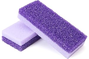 LENPESTIA Foot Pumice Stone 2 Pack Pedicure Stone for Feet Pumice Sponge for Feet Callus Remover and Scrubber Double Sided Pedicure Foot Pumice Stone for Feet and Heels Callus and Dead Skins (Purple)