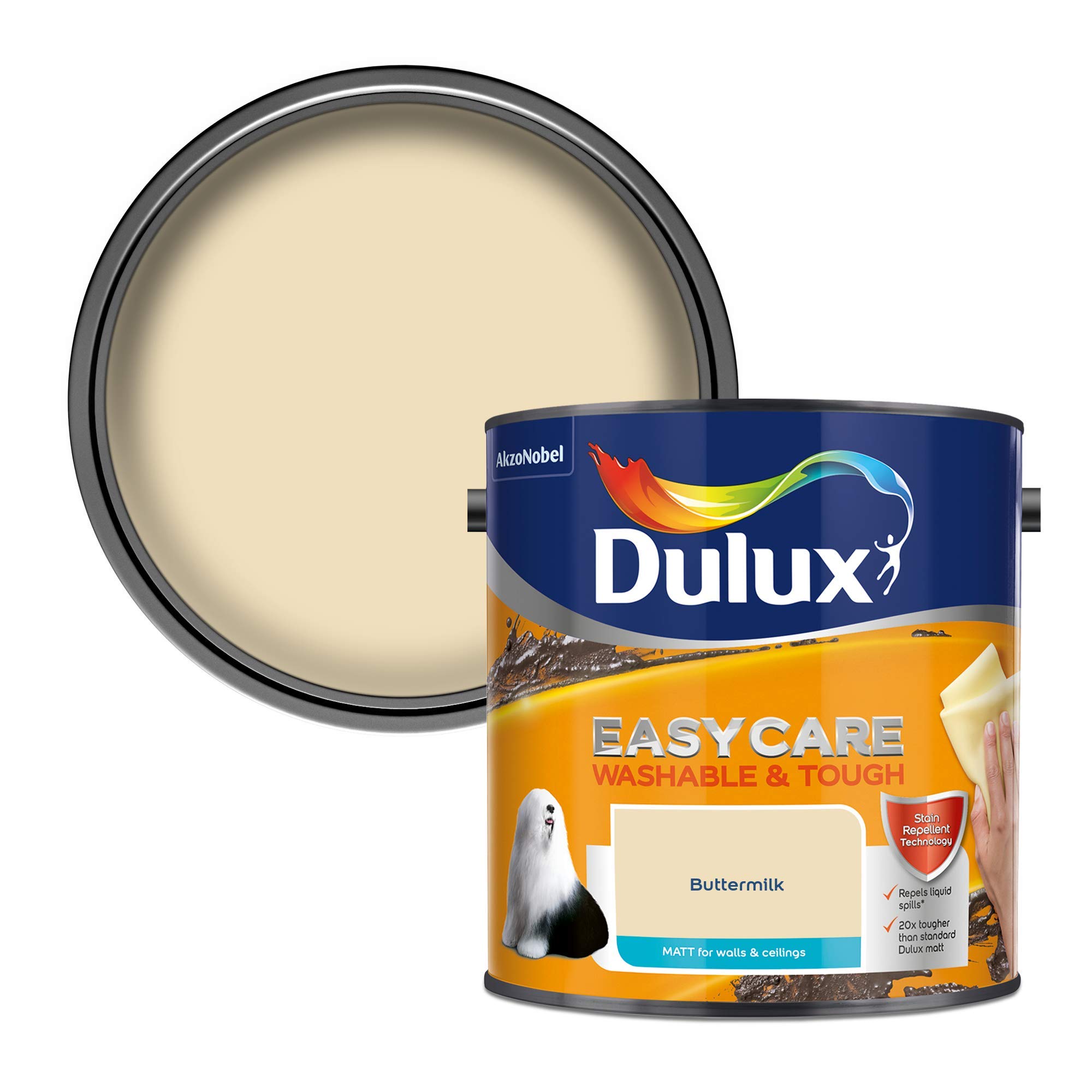 Dulux Easycare Washable & Tough Matt Emulsion Paint - Buttermilk - 2.5L