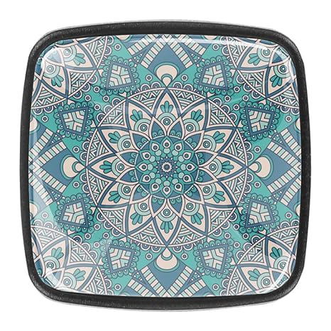 Garderobenknöpfe, abstraktes Mandala-Design, moderne Schrankknöpfe und