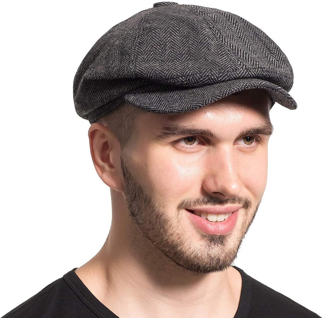Men’s Newsboy Gatsby Hat Vintage Beret Flat Ivy Cabbie Driving Hunting