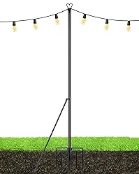 LOPANNY String Light Poles - 9.8FT Light Poles for