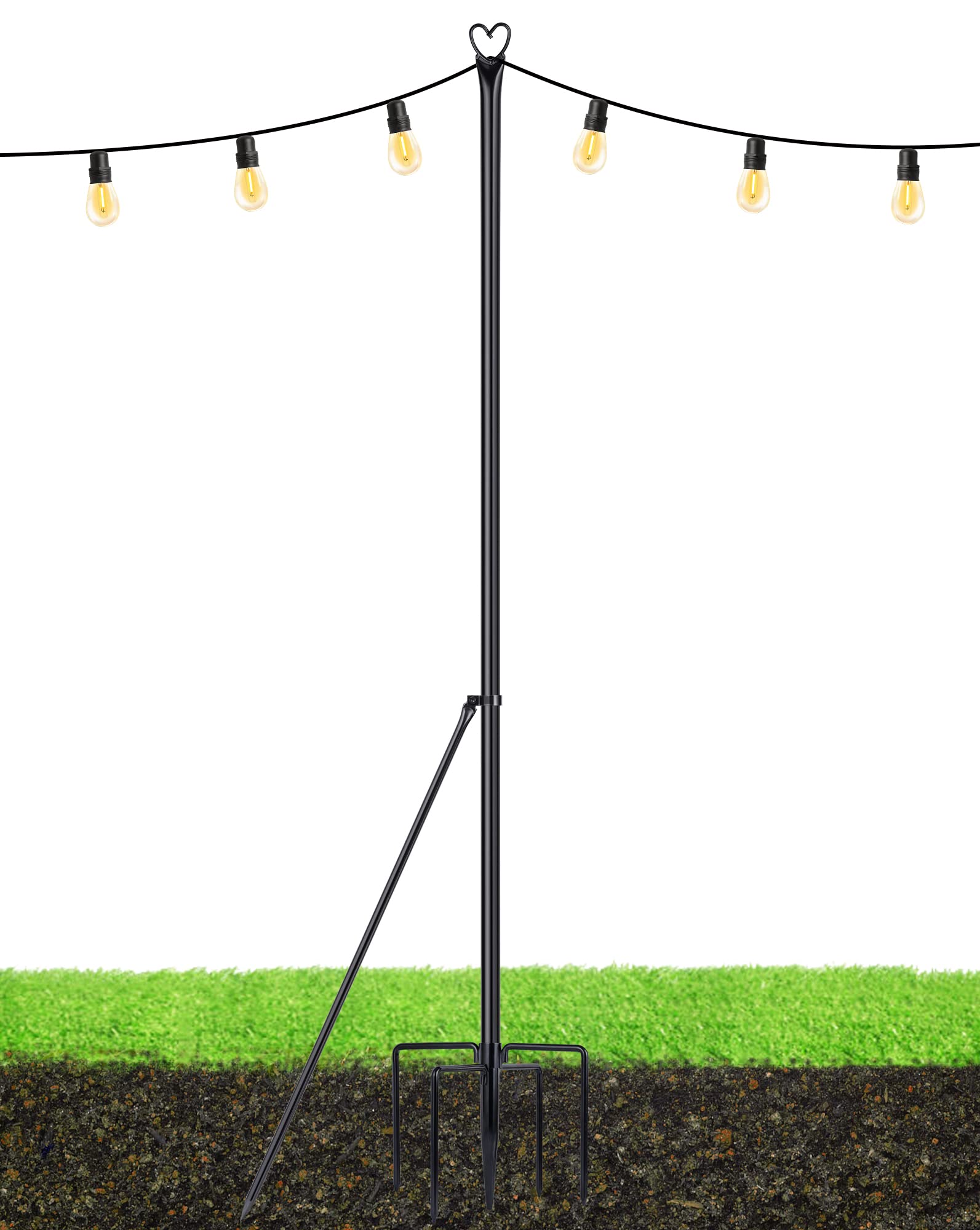 LOPANNY String Light Poles - 9.8FT Light Poles for