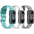 E ECSEM Replacement Strap Compatible for Fitbit Ace 3 Bands, Soft Silicone Wristband Waterproof Adjustable Bracelet Watch Band (Blue/Black/Clear)
