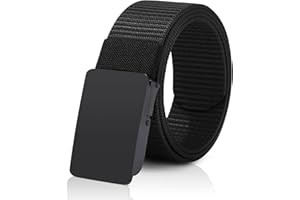 MONOPA Nylon Tactical Belt for Mens- No Hole Golf Belt with Metal Buckle for Casual Jean Pants