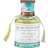 Library of Flowers True Vanilla Eau de Parfum, 1.69 Fl. Oz., Bergamot, Dark Vanilla, & Amber Scented Women's Perfume, Luxury Fragrance Spray for Women