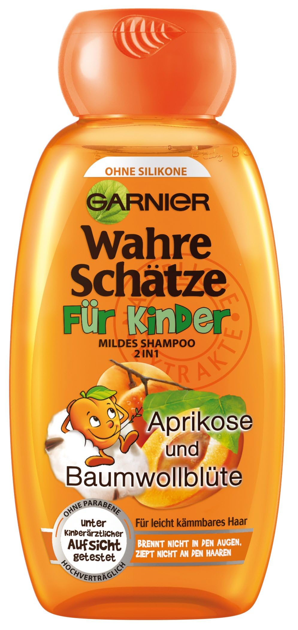 Garnier 2-in-1 True Treasures Mild Shampoo for Children Cleans Especially Gentle Does Not Burn in the Eyes, Parabens and Silicone, 1 x 250 ml