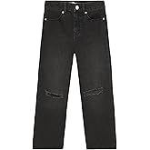 Calvin Klein Girls 5-Pocket Seamed Wide Leg Denim Jean, Zipper Fly & Button Closure
