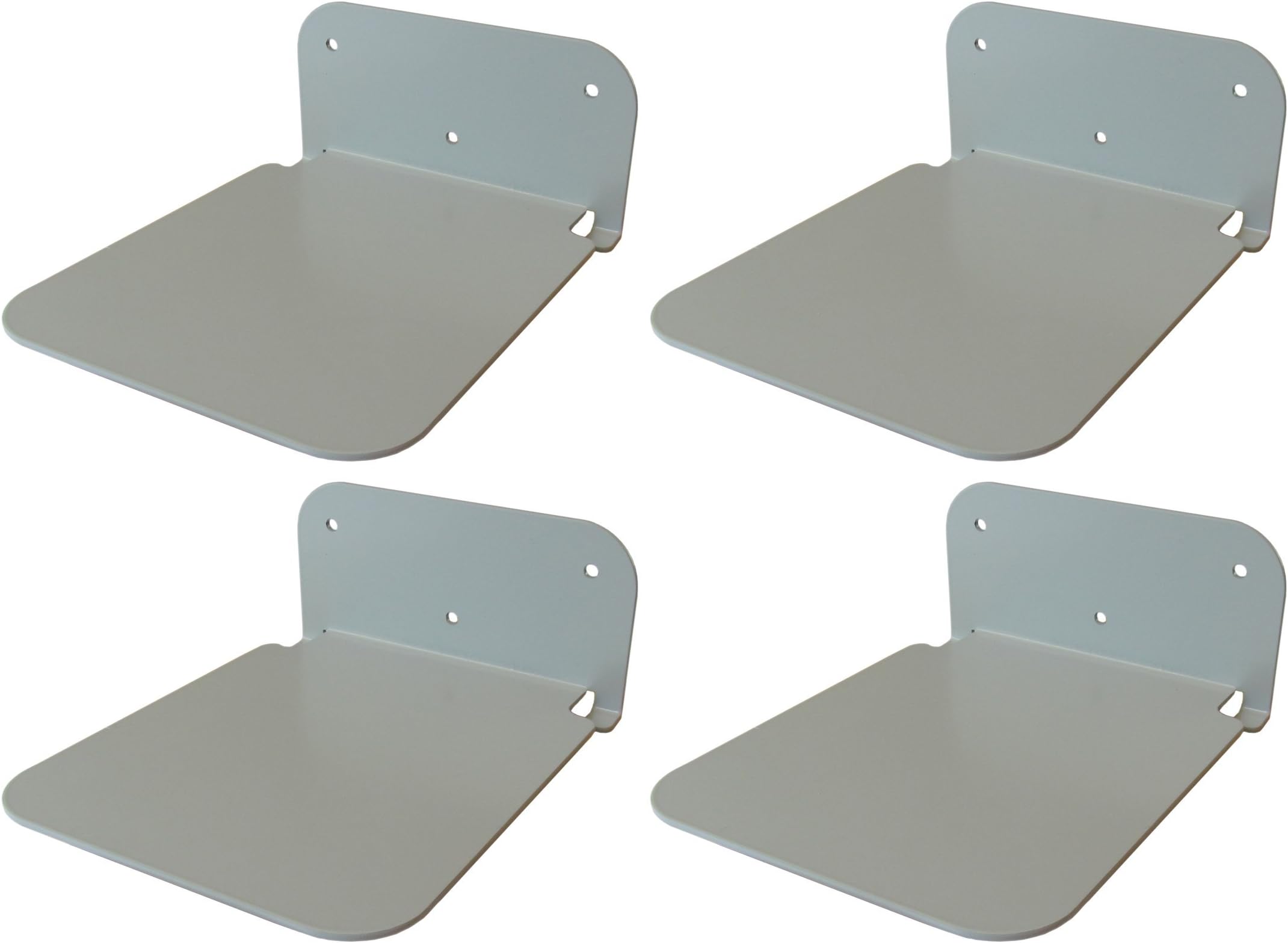Galleksa Invisible Concealed Floating Metal Bookshelf Wall Mounted Storage for Home Room Creative Decoration Book Display (4 - Pack, Silver)