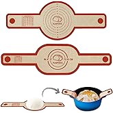 PLAPITATE Silicone Bread Sling Dutch Oven Liner, Non-Stick & Easy Clean Reusable Oval and Round Silicone Bread Baking Mat with Long Handles, Easy to Transfer Sourdough Bread - 2 Red Set