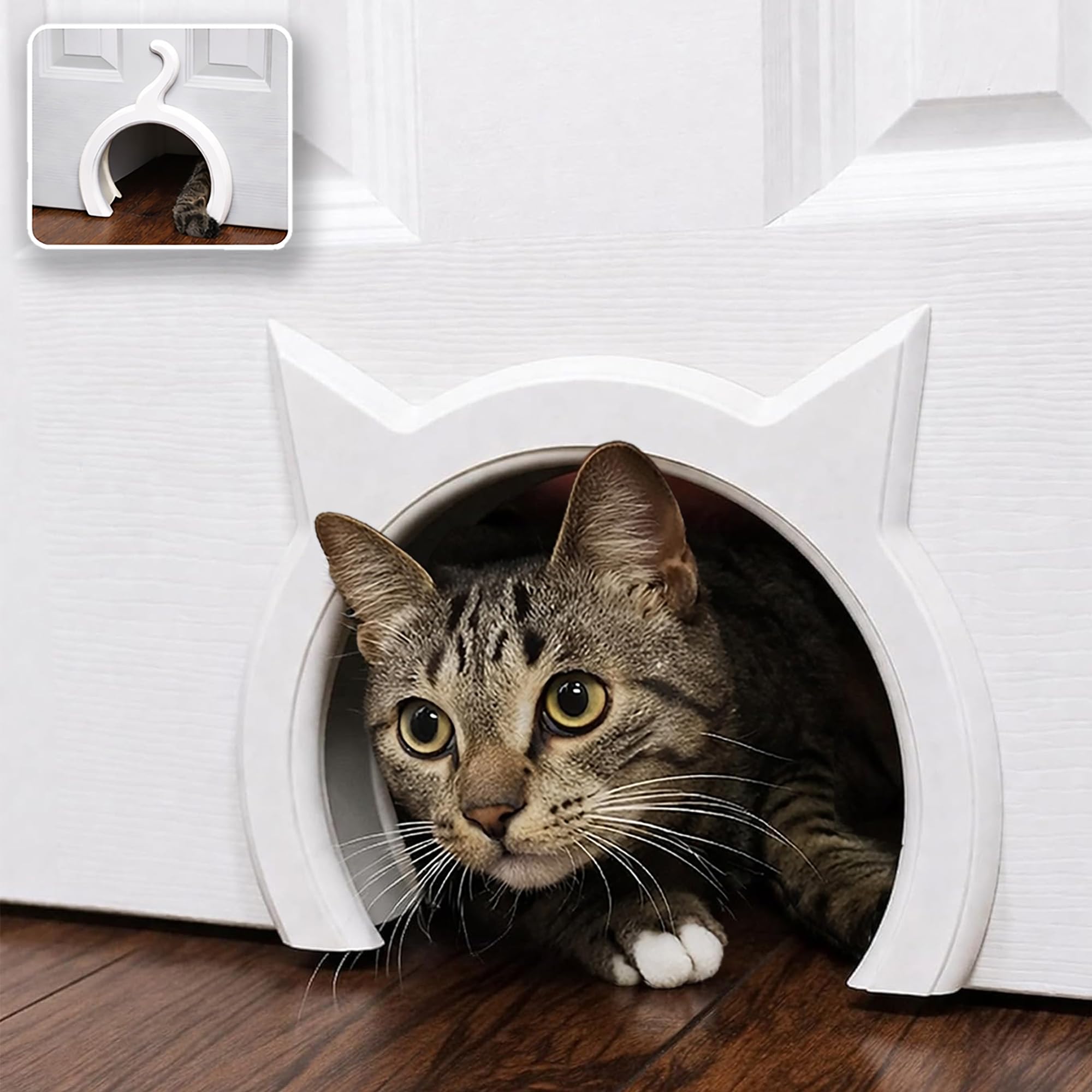 The Kitty Pass Interior Cat Door Flap, Pet Door Hidden Litter