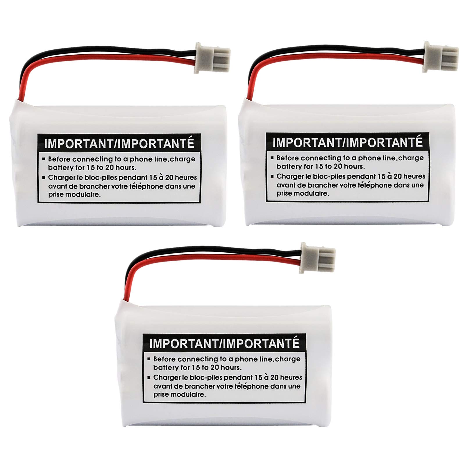 New! Genuine Uniden BBTY0651101 BT-1007 NiMH 600mAh DC 2.4V Rechargeable Cordless Telephone Battery (3-Pack)