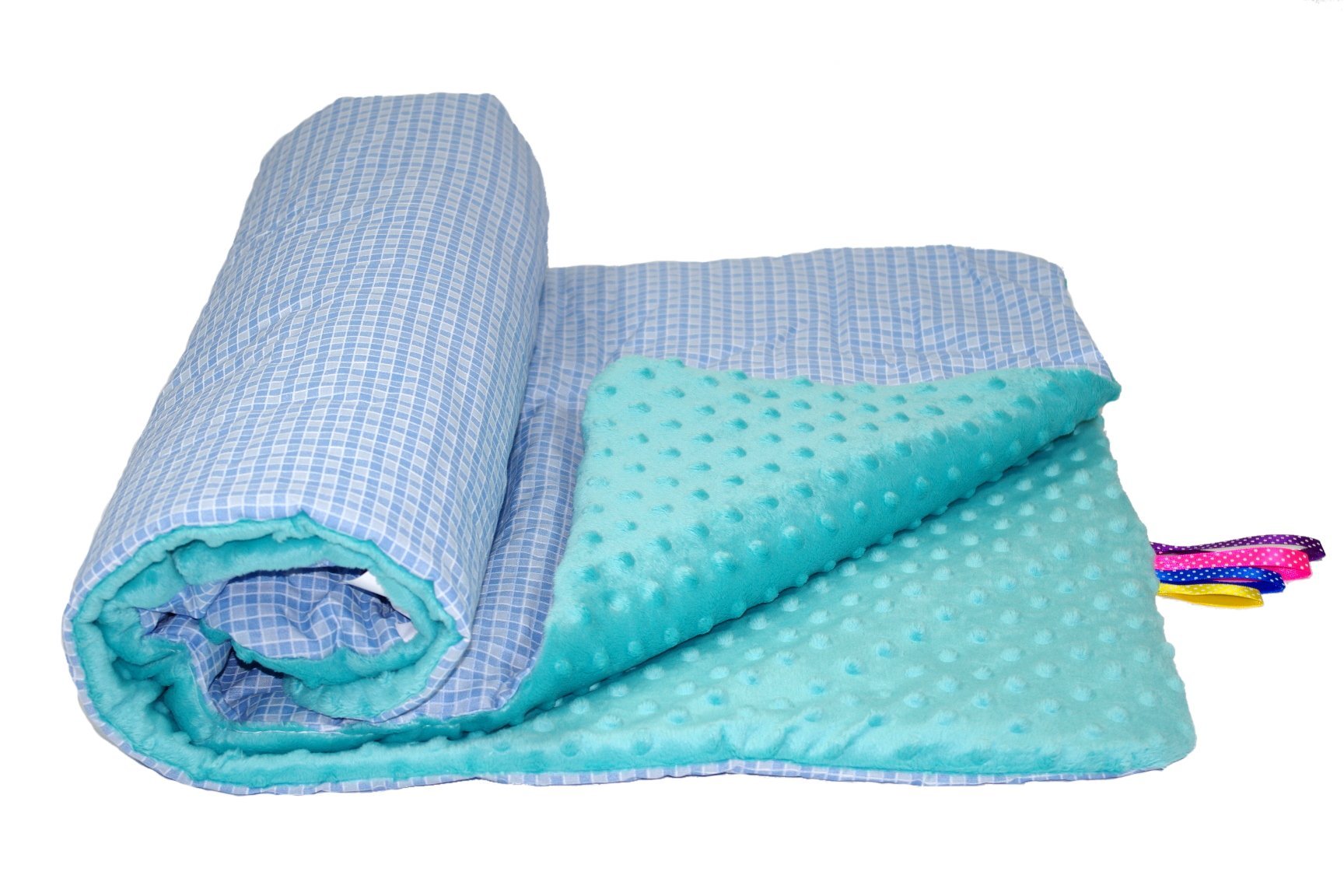 Baby's Comfort LOVELY SOFT BOBBLE PLUSH BLANKET - AVAILABLE IN 19 COLOURS (10.Checkered blue)