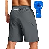 Bikewa Men's Mountain Bike Shorts 4D Padded Baggy Bicycle Biking Riding Lightweight Cycling Shorts with Zipper Pockets