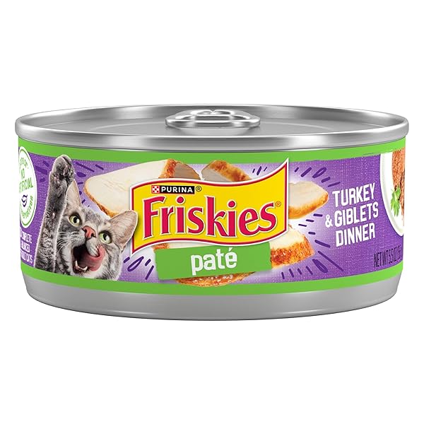 PURINA FRISKIES WET CAT FOOD PATE TURKEY AND GIBLETS DINNER – (PACK OF 24) 5.5 OZ. CANS