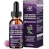 (2 Pack) Milk Thistle Liquid Drops Silymarin 1000mg, Liver Supplement Detox & Cleanse with Dandelion & Artichoke, Milk Thistle Organic Extract for Support Repair Liver Health, Vegan, Non-GMO, 1 Fl Oz