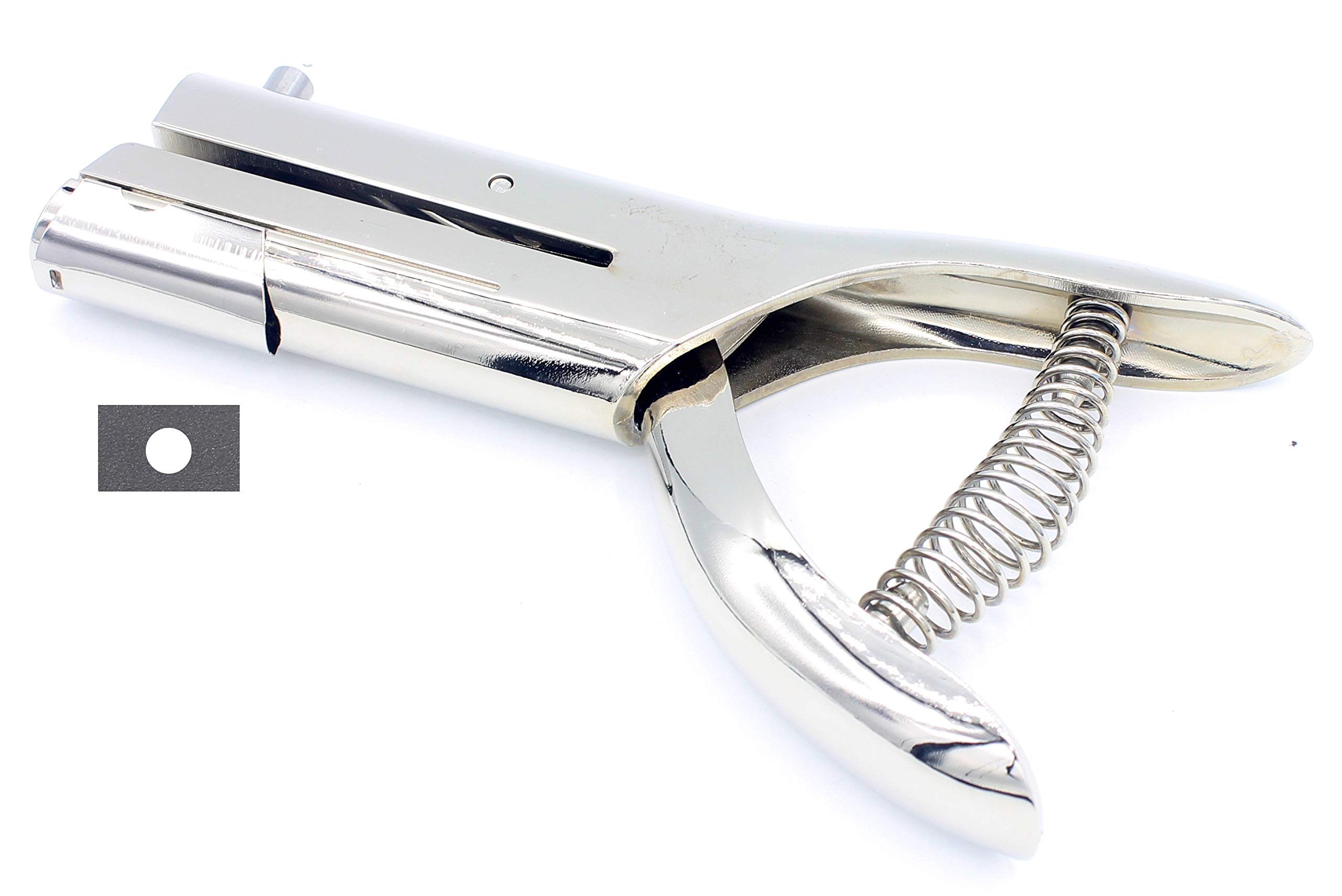 Kucaa 2-inch Reach 5/16 inch 8mm Deep Throat Heavy Duty Hand Held Single Hole Punch for PVC Cards ID Cards Badge Photos