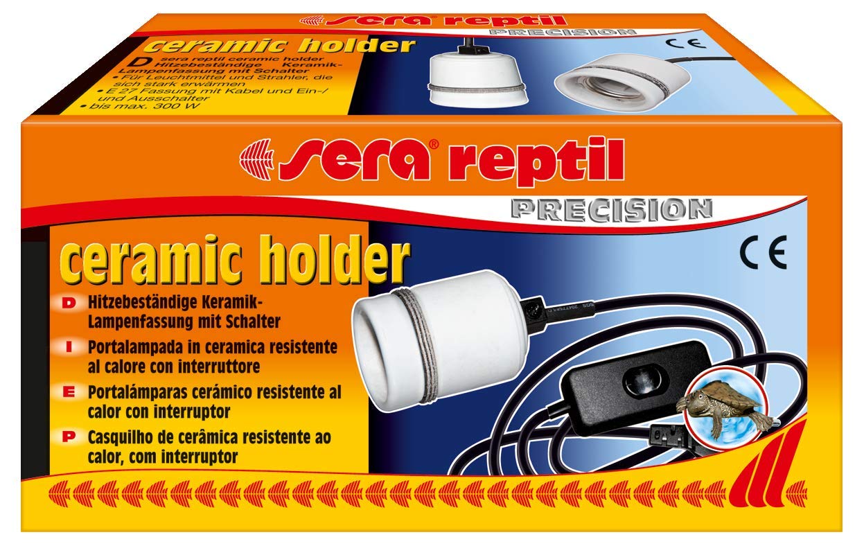 Sera 32012 Reptile Ceramic Holder A Ceramic Socket with Cable and Switch for Terrariums Installations