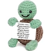 4THFARMES Mini Funny Turtle Graduation Gift for Her Him College High Middle Elementary School Preschool Kindergarten Graduation Gifts, 2026 Graduates Handmade Emotional Positive Crochet Turtle