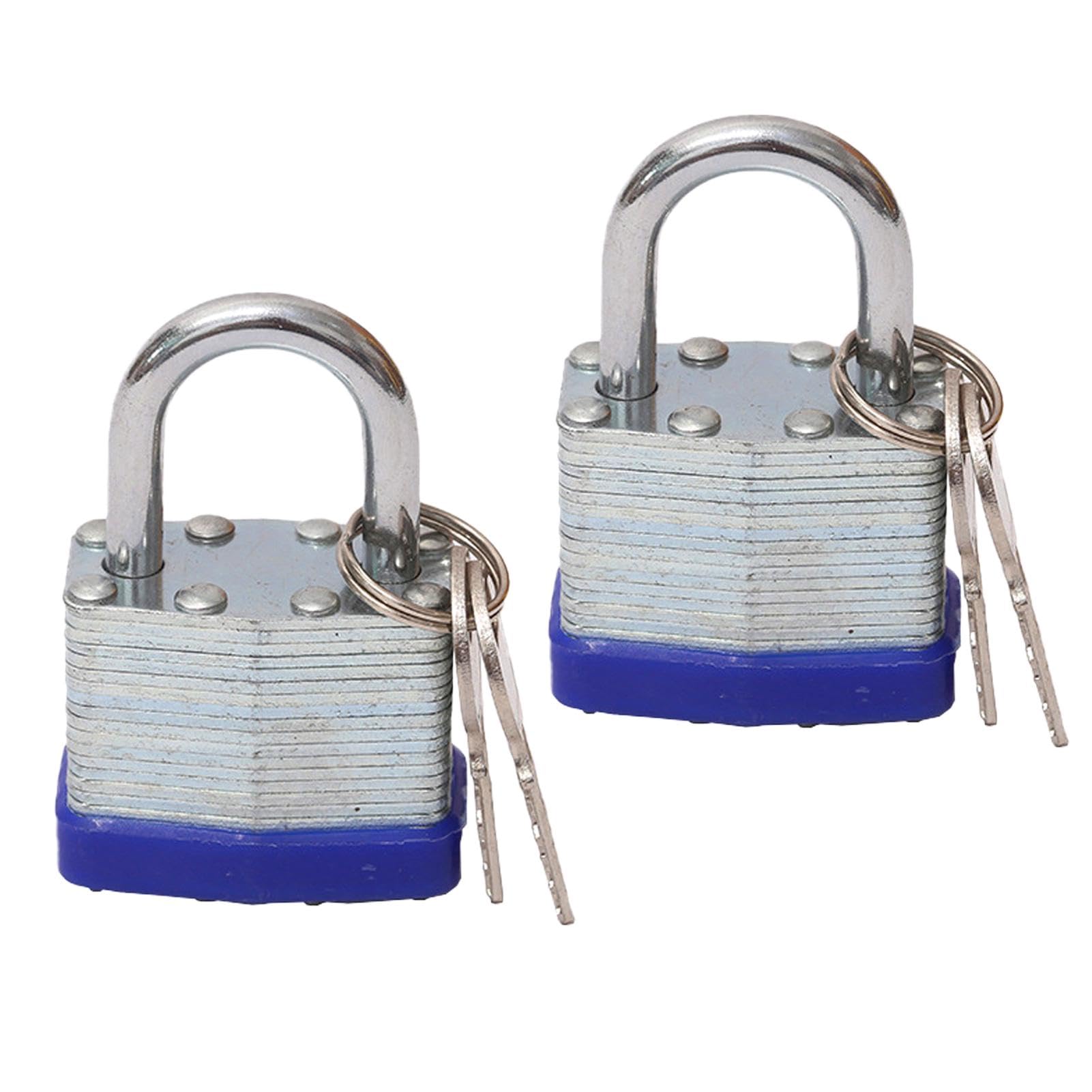 Ansodo 2PCS 3.4 x 1.95 x 4.8cm Keyed Padlocks, Padlock Weatherproof Outdoor, Keyed Padlock Fence Heavy Duty Garage Garden with Keys Multifunctional Shed, School, Gym Locker, Garage, Shed