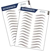 Bliss and Beyond USA, 2 Sheets Waterproof Eyebrow Tattoo Stickers, Long Lasting, Natural Looking Fake Eyebrows for Alopecia, Chemo, Cancer Gift. Same Size (Dramatic Las Vegas, Brown)