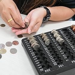 L LIKED 1PCS Black Coin Counter Tray -Change