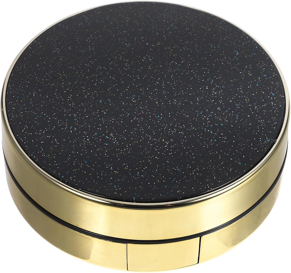 Healifty Refillable Round Makeup Compact Case with Mirror & Puff for Foundation