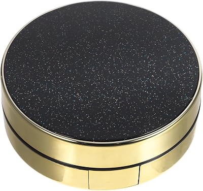 Healifty Refillable Round Makeup Compact Case with Mirror & Puff for Foundation