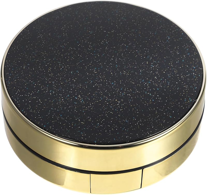 Healifty Refillable Round Makeup Compact Case with Mirror & Puff for Foundation