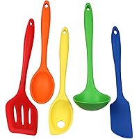 Chef Craft Premium Silicone Kitchen Tool and Utensil Set, 5 Piece, Assorted