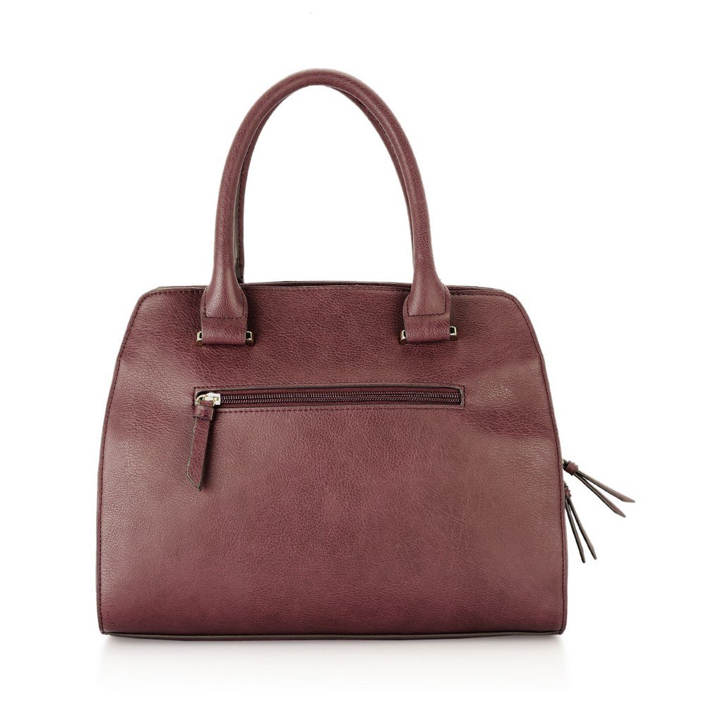 caprese women's satchel (grape red)