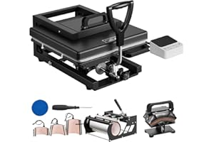 Uargd 15 x 15 Inch Hybrid Heat Press, 8-in-1 Multifunctional Machine, Quick and Even Heating, Innovative Design, User-Friendl