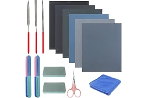 Sakolla15 Pieces Resin Casting Tools Set - Include Sand Papers, Polishing Blocks, Polishing Cloth, Round File, Semicircular F