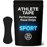 Athletic Nose Strips for Breathing (30 Count) – Performance Nasal Tape for Snoring & Sleeping – Sport Nasal Expander, Extra Strenth, Universal Fit