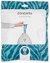 Brabantia PerfectFit Bin Liners 40 Bags White Thick Plastic With Tie Tape