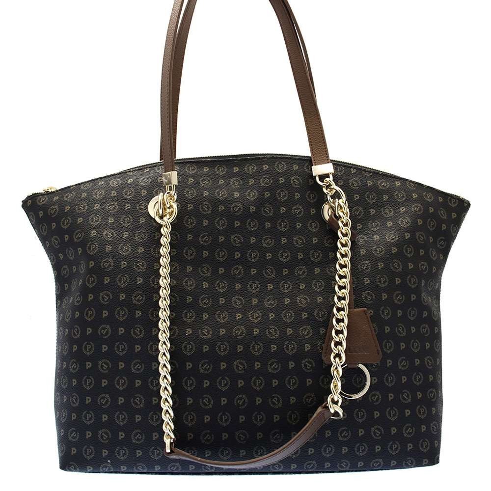 pollini BORSA TAPIRO PVC NERO dai manici 54 VIT.MARRONE 40x12x31 Scarpe e  borse urban-earth.co.uk