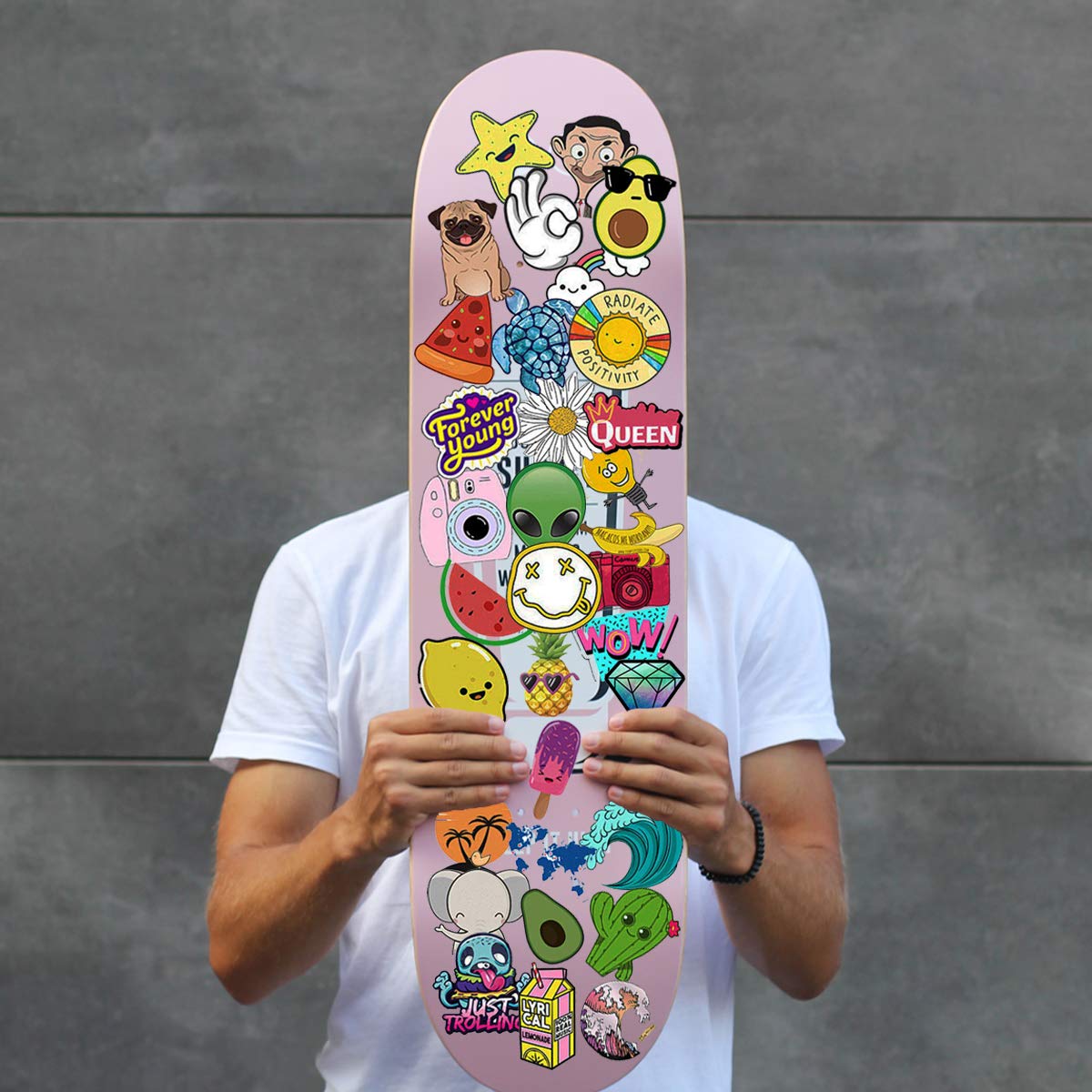 Cute Cartoon Water Bottle Stickers for Kids Teen Girl (50-Pack Vinyl Stickers) Trendy VSCO Laptop Notebook Guitar Luggage Vinyl Decal