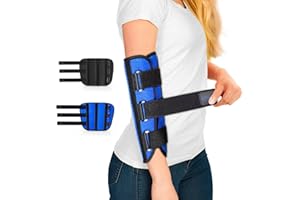 SYLONG Elbow Brace for Ulnar Nerve Cubital Tunnel Syndrome for Women and Men, Arm Splint Left & Right Elbow Support Immobiliser for Straighten Arms to prevent Elbow Bending While Sleeping - M