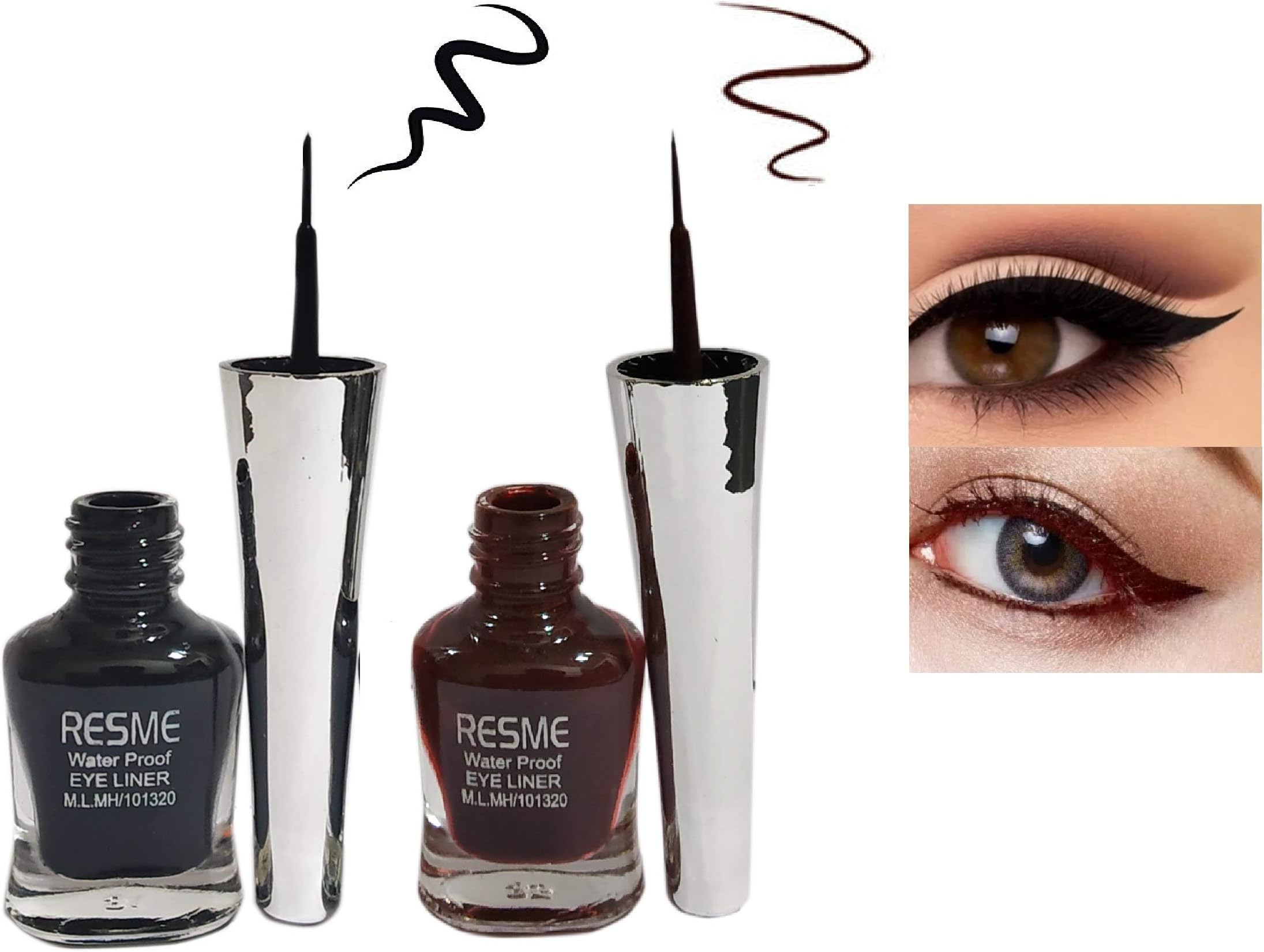 Resme Waterproof Eyeliner, Set of 2 (Black and Brown)