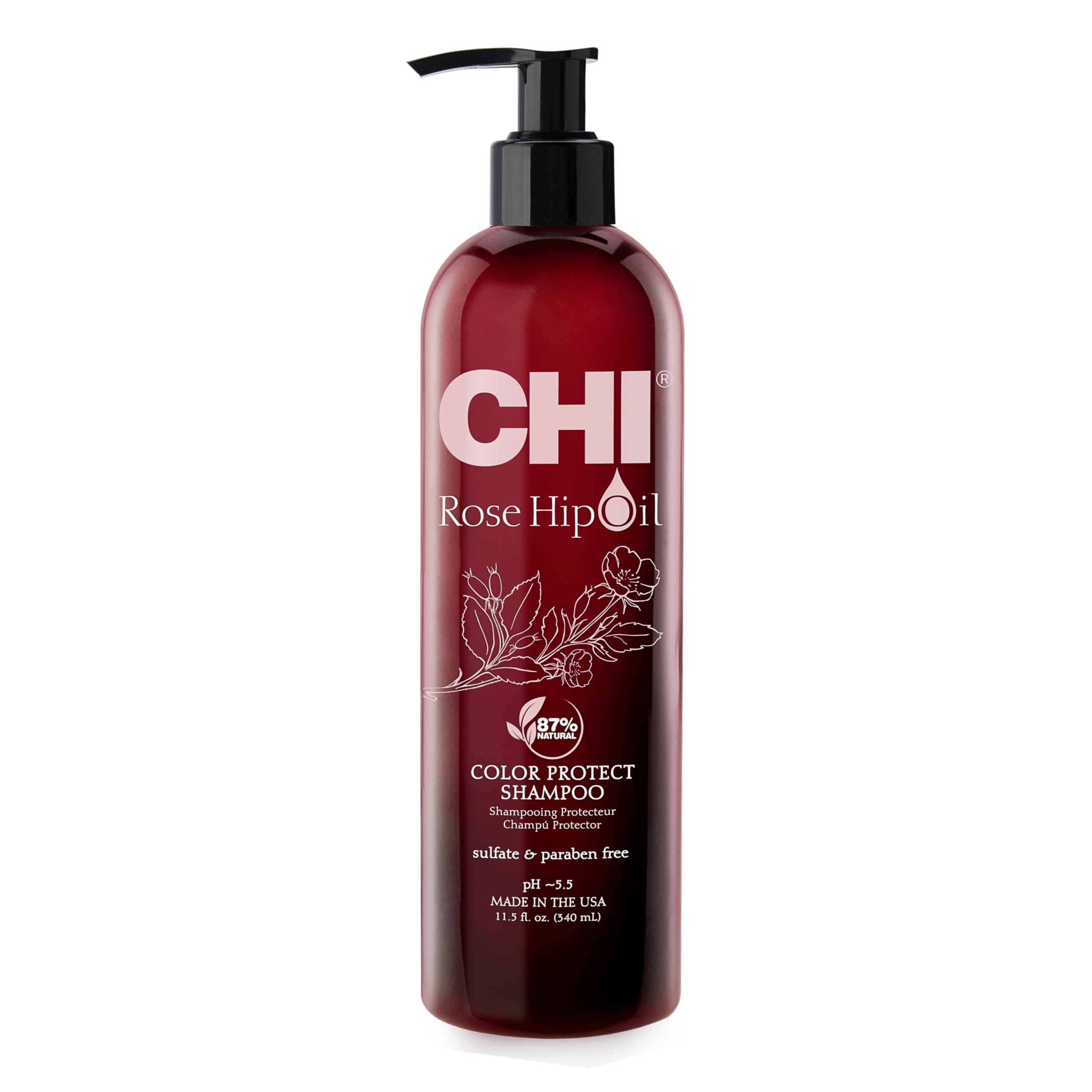 CHI Rosehip Oil, Color Nurture, Protecting Shampoo, 340 ml, white