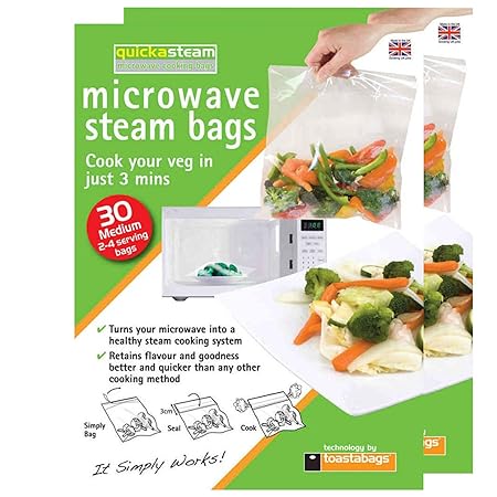 Quickasteam bolsas de vapor para microondas cocinar originales ...
