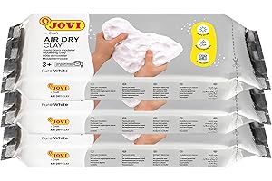Jovi - Air Dry Modeling Clay, Set of 3 Units, 1.1lb Each, Total of 3.3lb, No Oven Needed, White Color, Pottery Clay for Arts and Crafts Projects (P85/3)